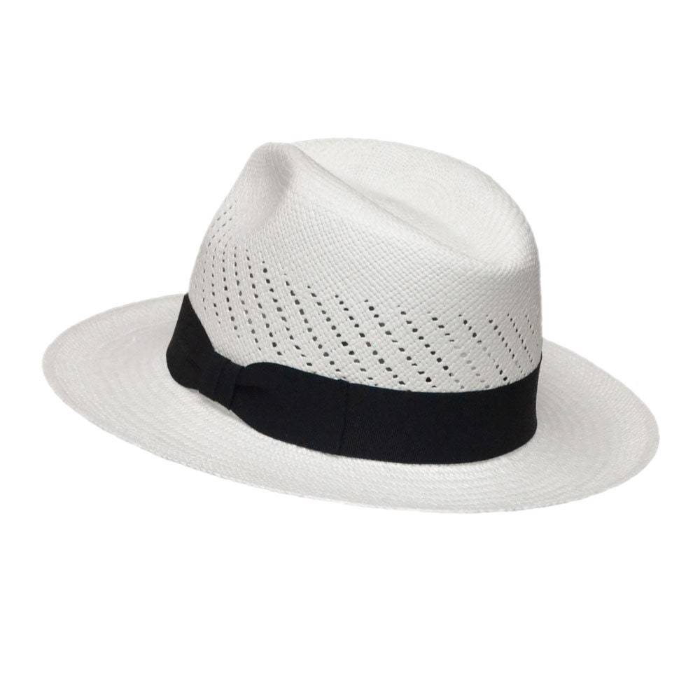Advanced Original Panama Hat-White Straw | Black Band-Handwoven in Ecuador