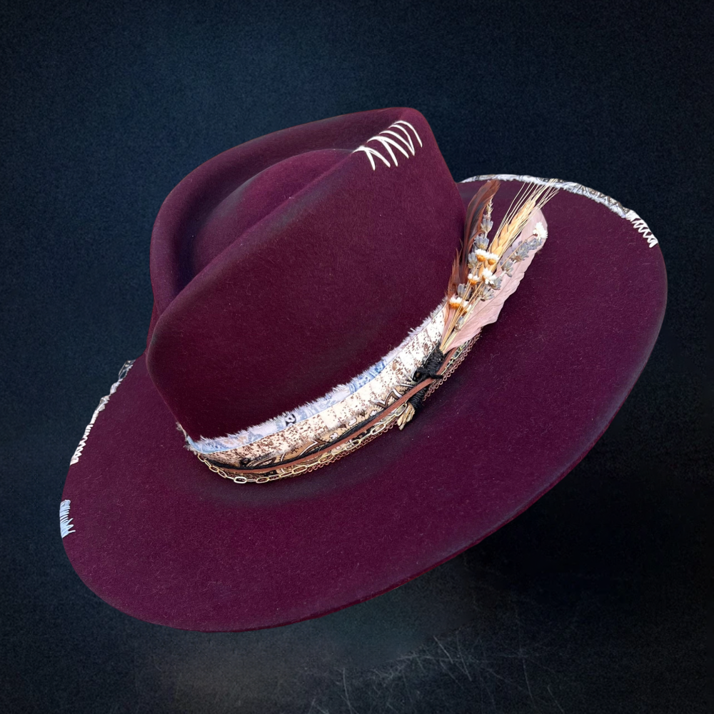 "Mulled Wine" Custom Fedora Hat