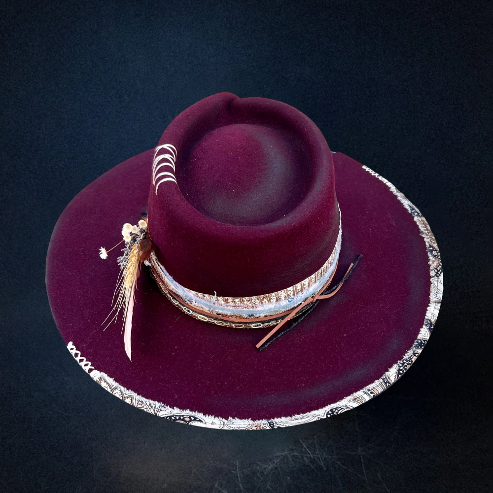 "Mulled Wine" Custom Fedora Hat