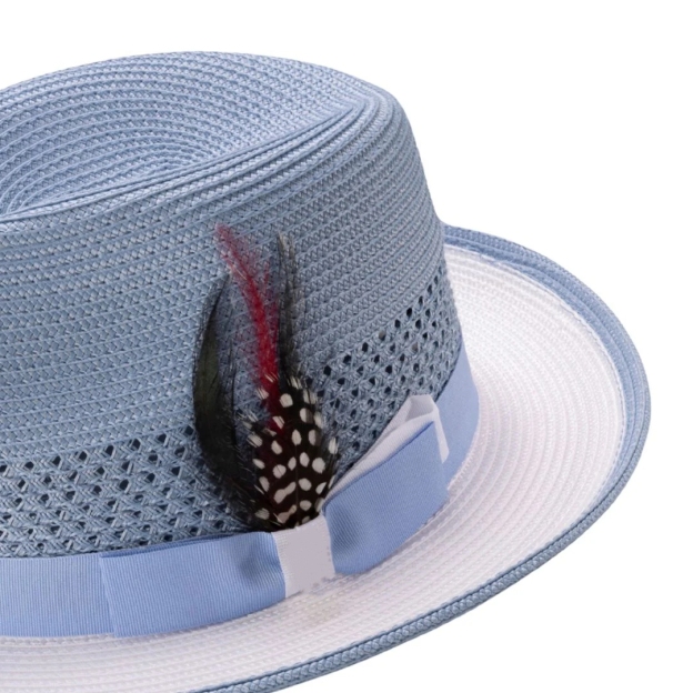 Two-Tone Panama Fedora Hat