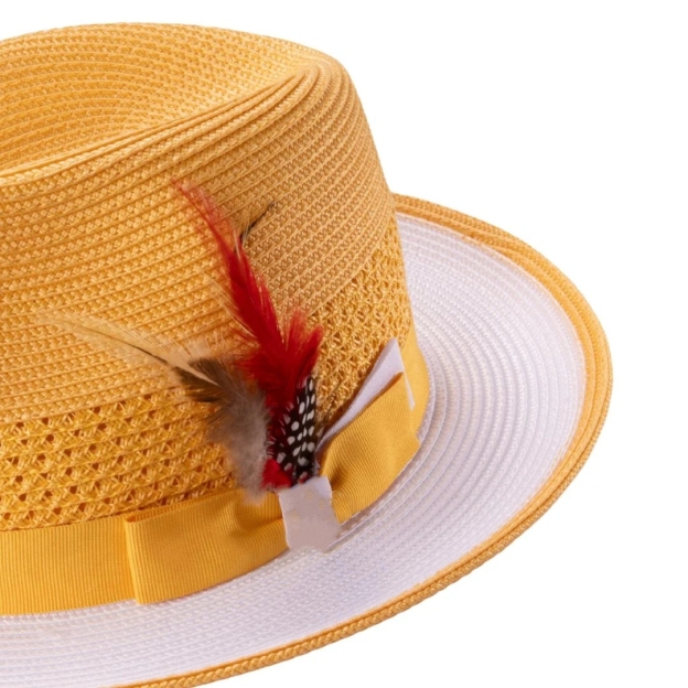 Two-Tone Panama Fedora Hat