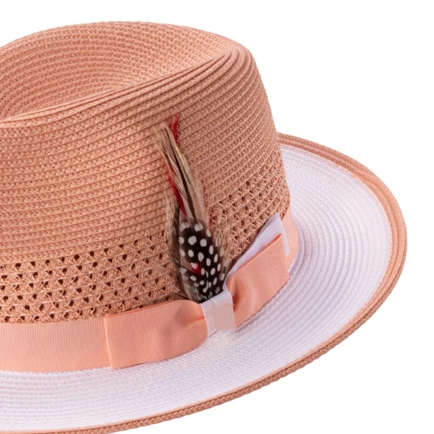 Two-Tone Panama Fedora Hat
