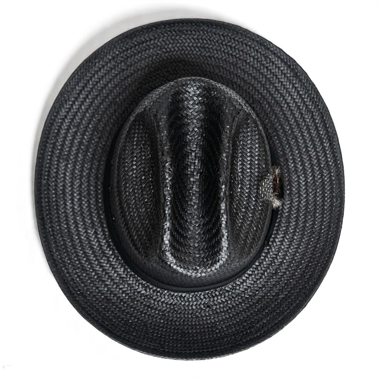 Patriotic Straw | Panama Fedora Hat - Black/Red