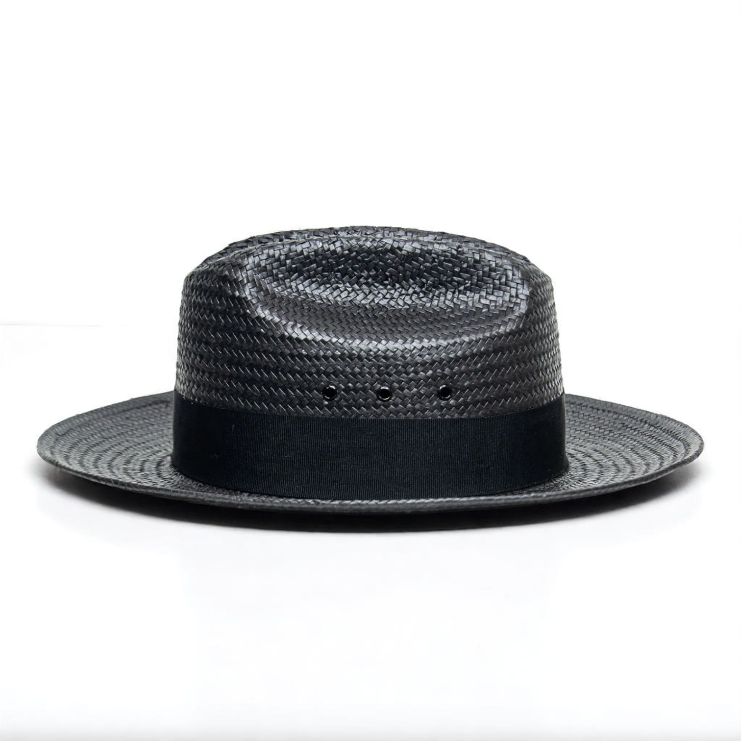 Patriotic Straw | Panama Fedora Hat - Black/Red