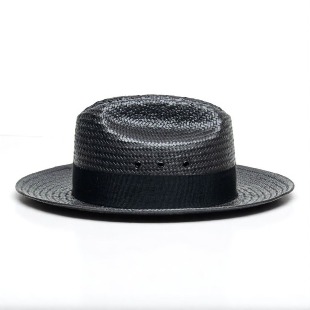 Patriotic Straw | Panama Fedora Hat - Black/Red