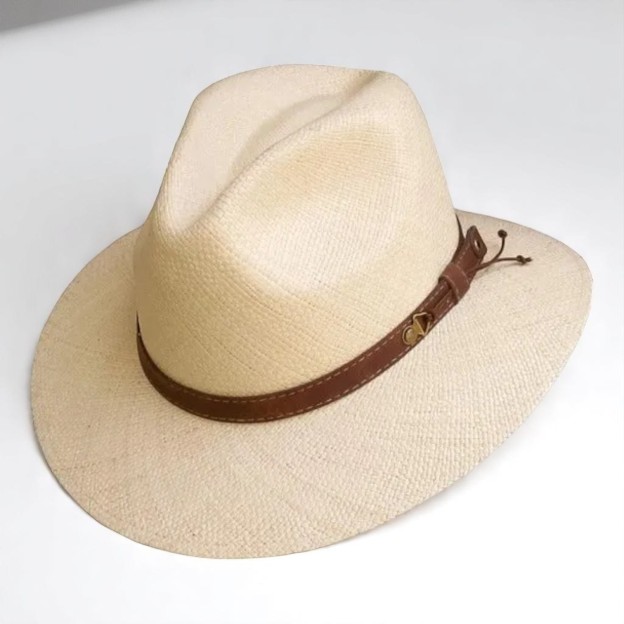 Can be rolls up for packing | Ecuador Straw Panama Hat - Natural