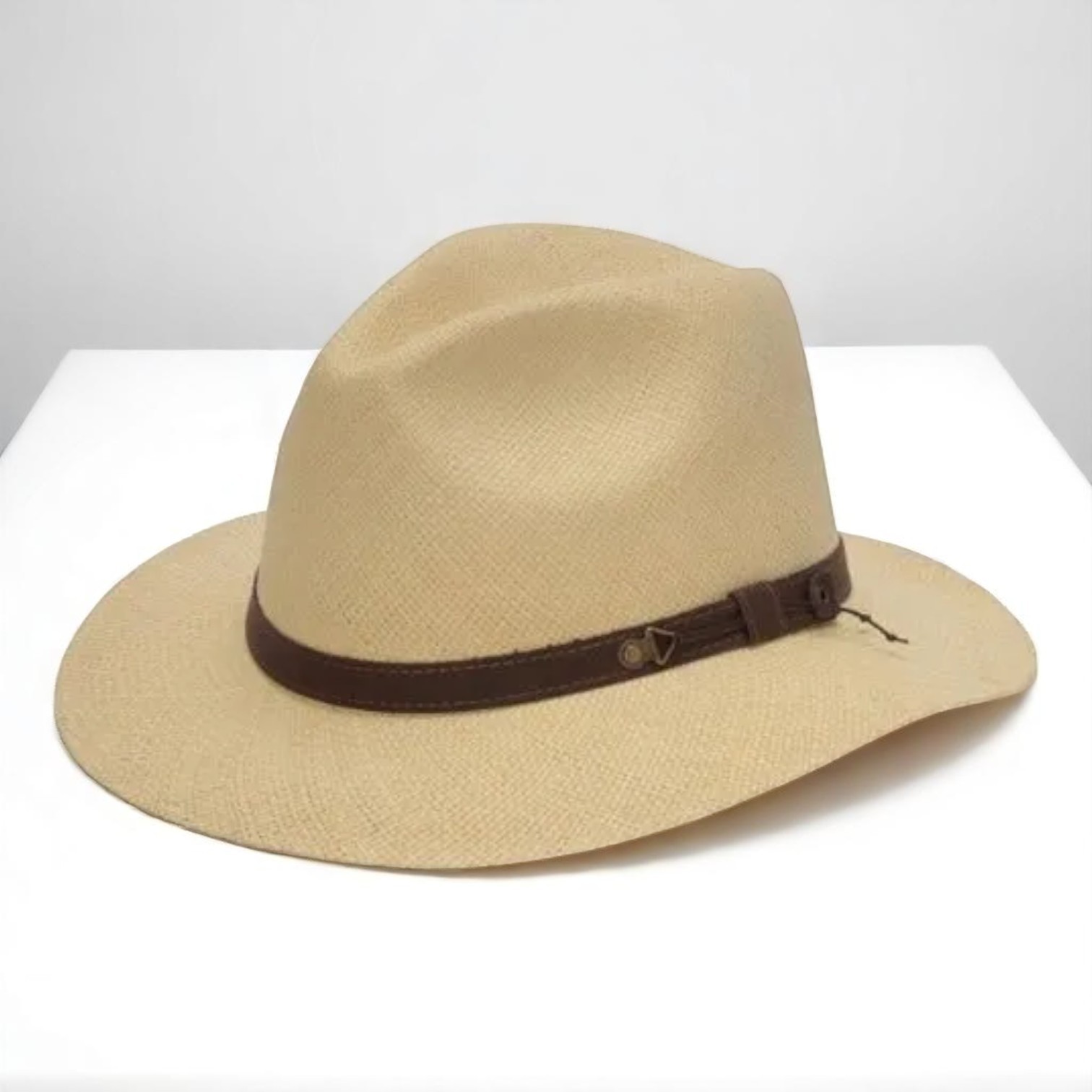 Can be rolls up for packing | Ecuador Straw Panama Hat - Natural