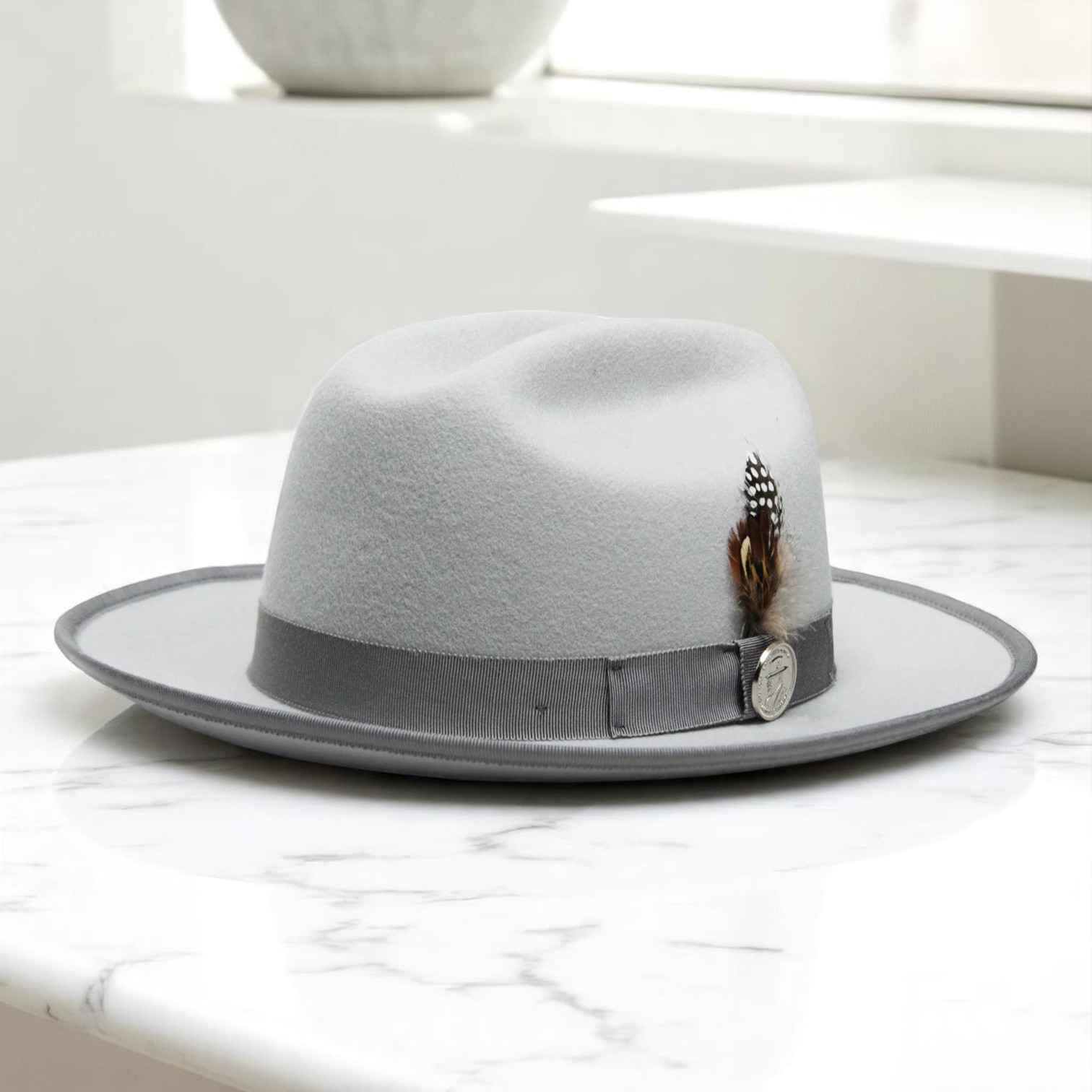 Ranch | Ribbon Fedora Hat - Platinum