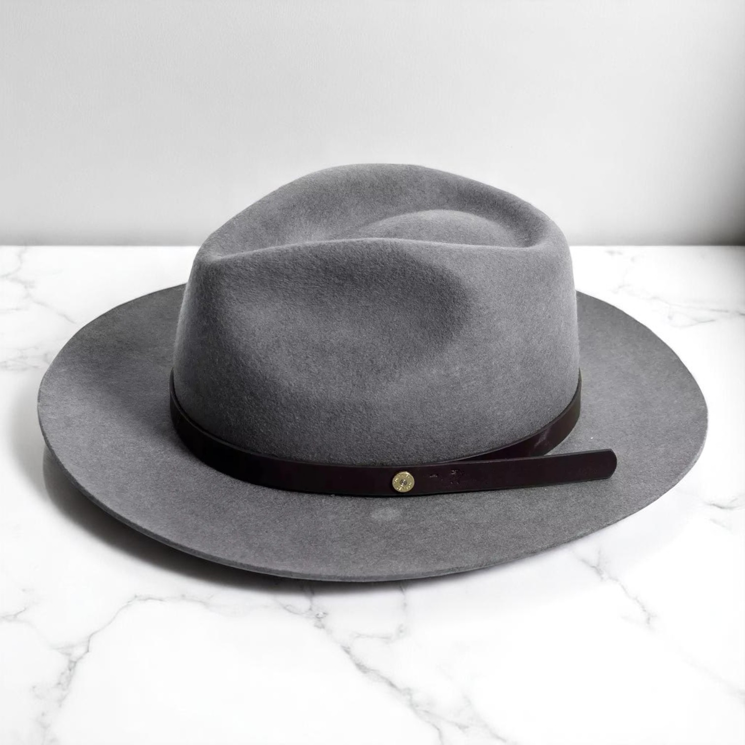Griffin | Wool Felt Fedora – Dark Grey