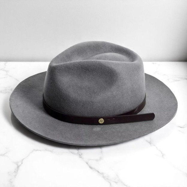 Griffin | Wool Felt Fedora – Dark Grey