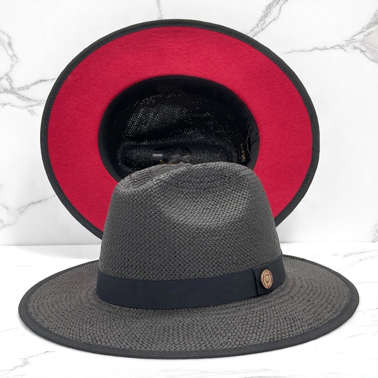 Color Bottom Wide Brim | Straw Fedora Hat