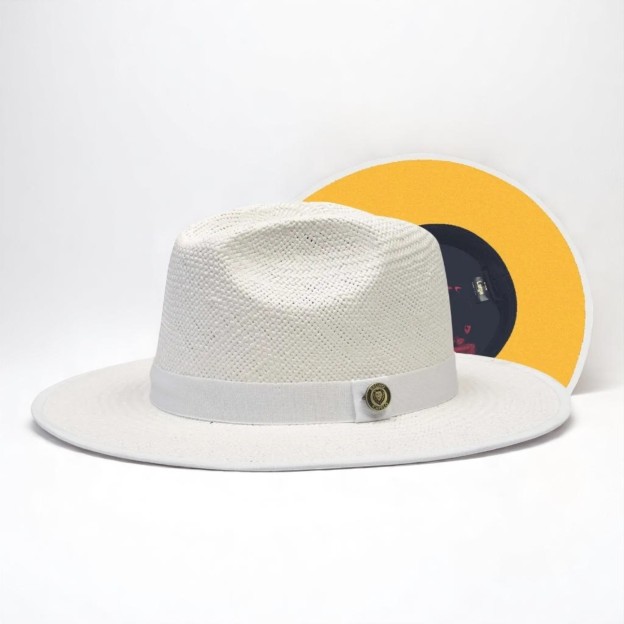 Color Bottom Wide Brim | Straw Fedora Hat
