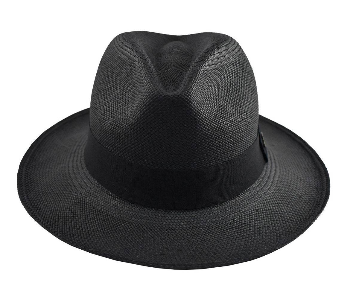 Advanced Original Panama Hat-Black Toquilla Straw-Handwoven in Ecuador