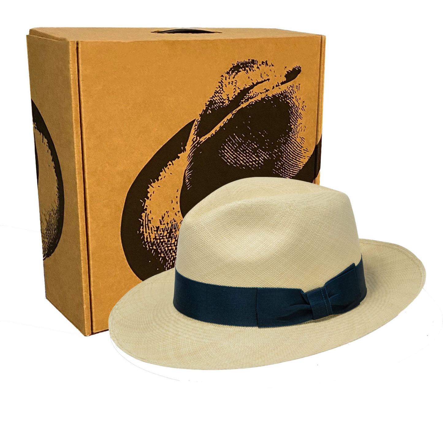 Advanced Original Panama Natural Toquilla Straw | Navyblue band-Handwo