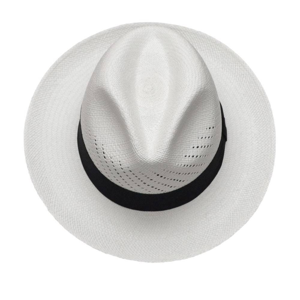 Advanced Original Panama Hat-White Straw | Black Band-Handwoven in Ecuador