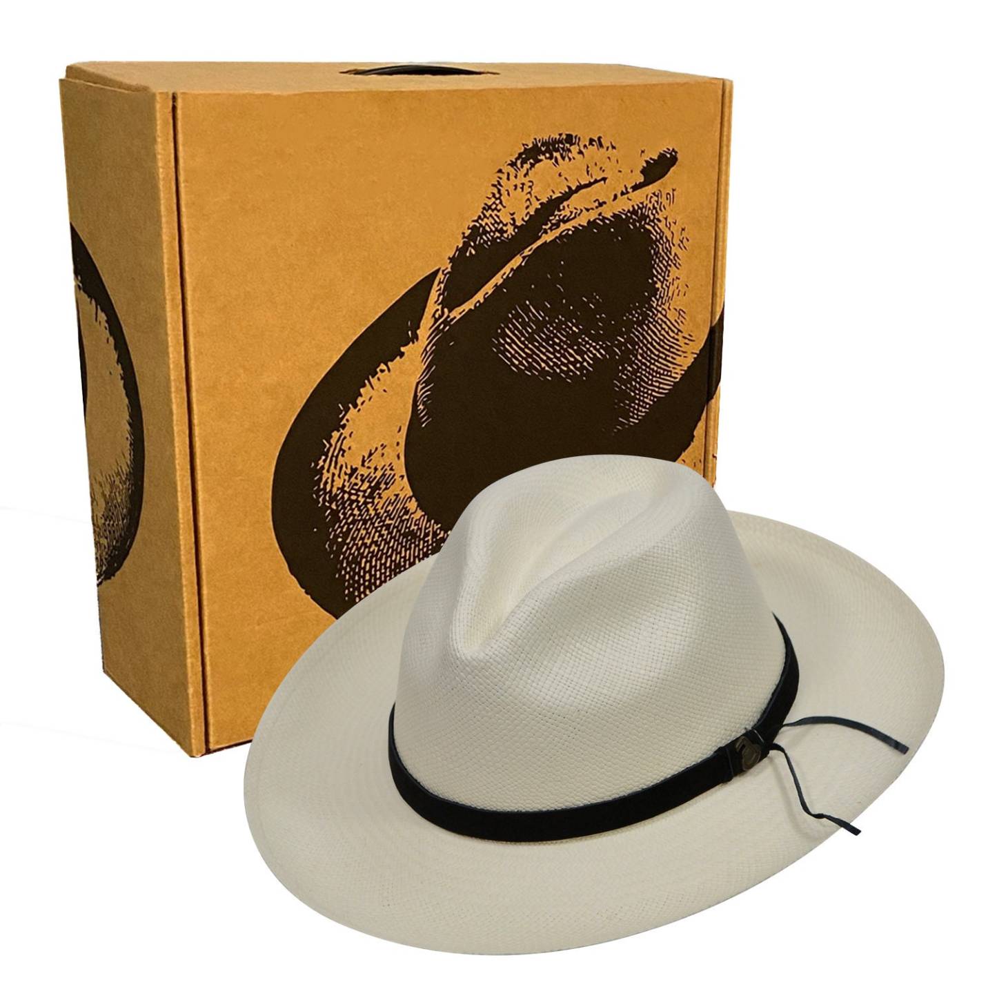Advanced Original Panama Hat-White Straw | Brown Leather Band-Handwove