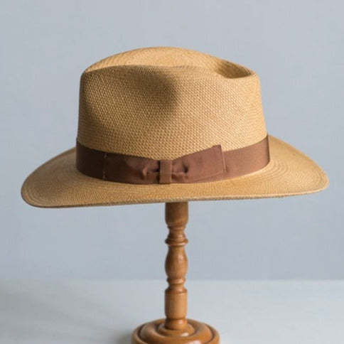 Panama Tabacco Western Fedora Buttero Grosgrain