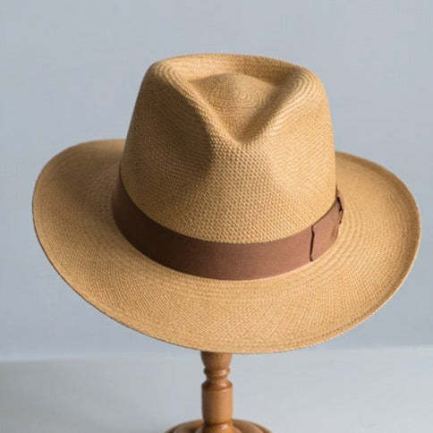 Panama Tabacco Western Fedora Buttero Grosgrain