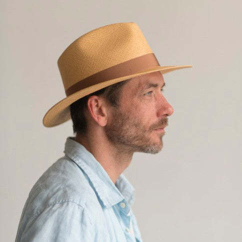 Panama Tabacco Western Fedora Buttero Grosgrain