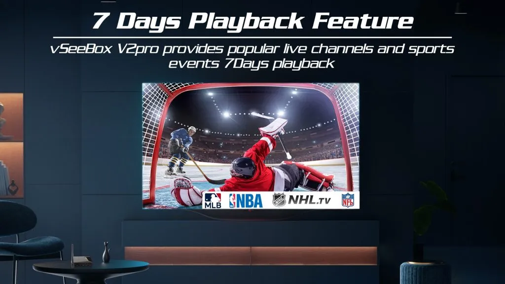 VSeeBox V2pro provides popular live channels and sports events 7 Days playback