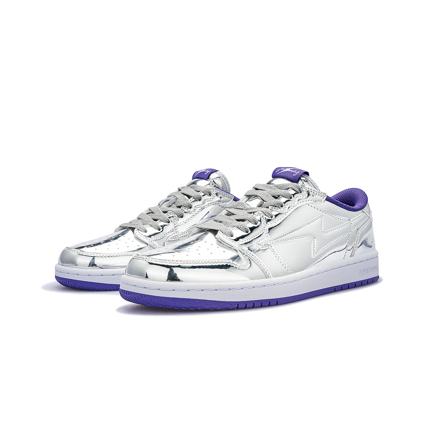AIR JOYSTODAY Lightning AJ1 Liquid Silver Low Top Sneakers Women