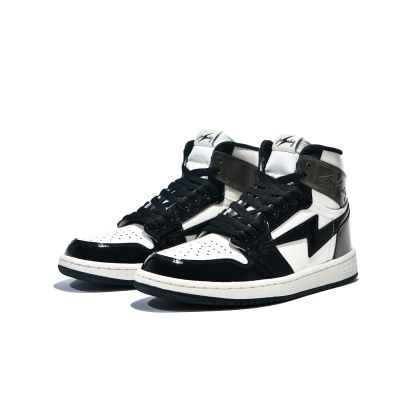 AIR JOYSTODAY Retro High White/Black/Brown Sneakers Patent Leather Women