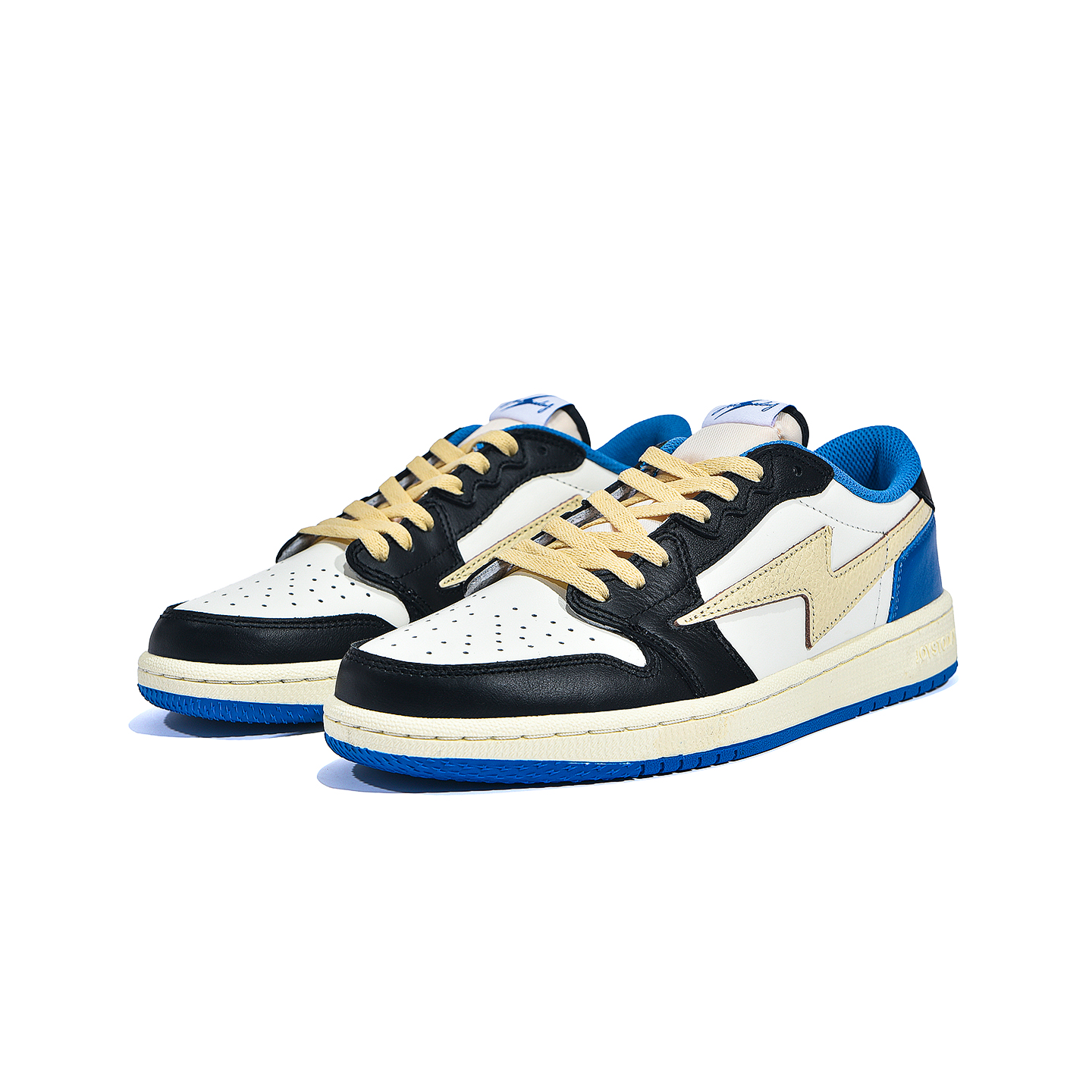 AIR JOYSTODAY Retro Low Top White/Black/Blue/Beige Smooth Leather Sneakers Women