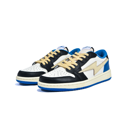 AIR JOYSTODAY Retro Low Top White/Black/Blue/Beige Smooth Leather Sneakers Women