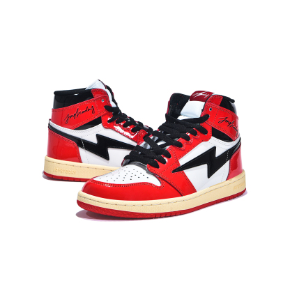 Air JOYSTODAY 1 Retro High Top Red/White/Black Sneakers Patent Leather Men