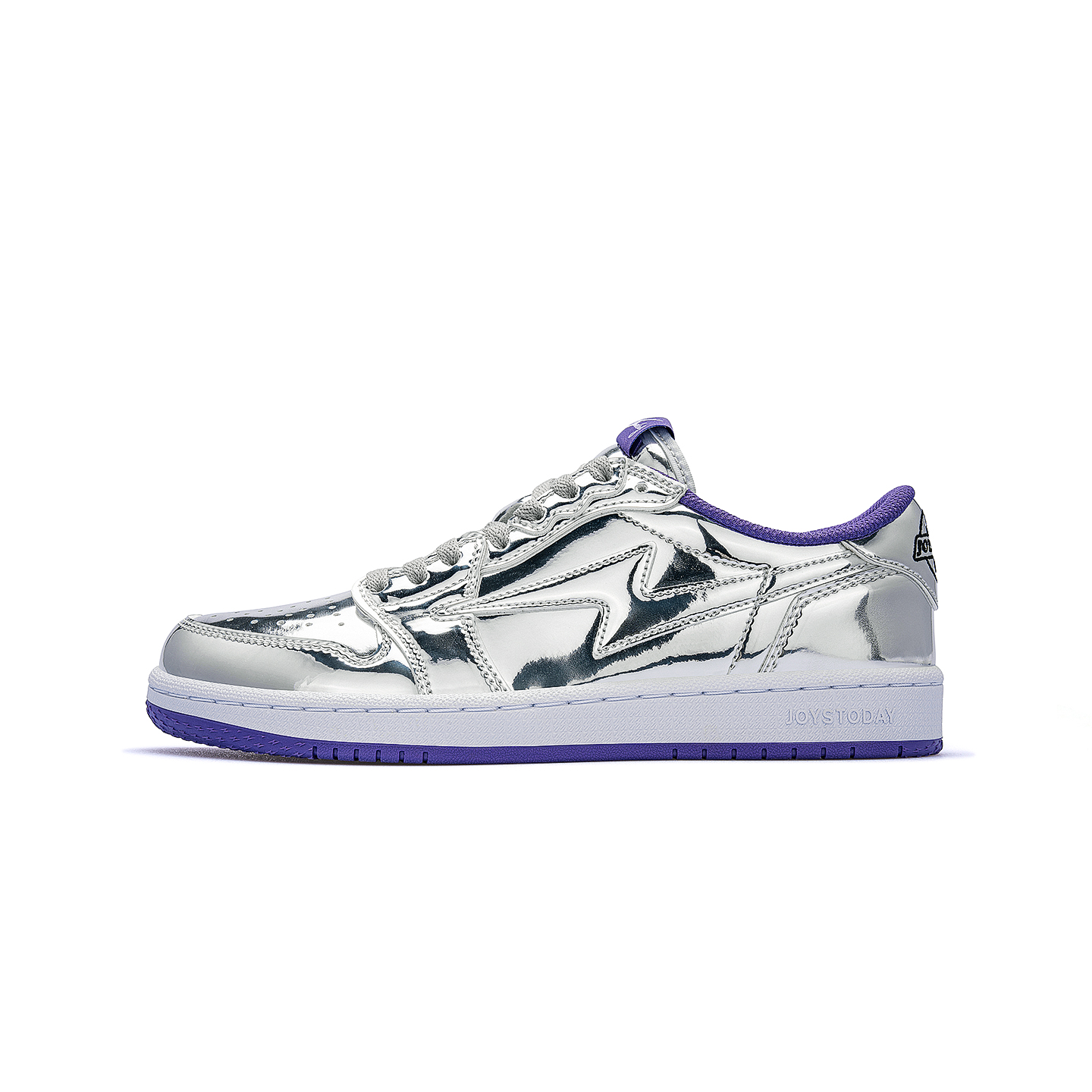 AIR JOYSTODAY Lightning AJ1 Liquid Silver Low Top Sneakers Women