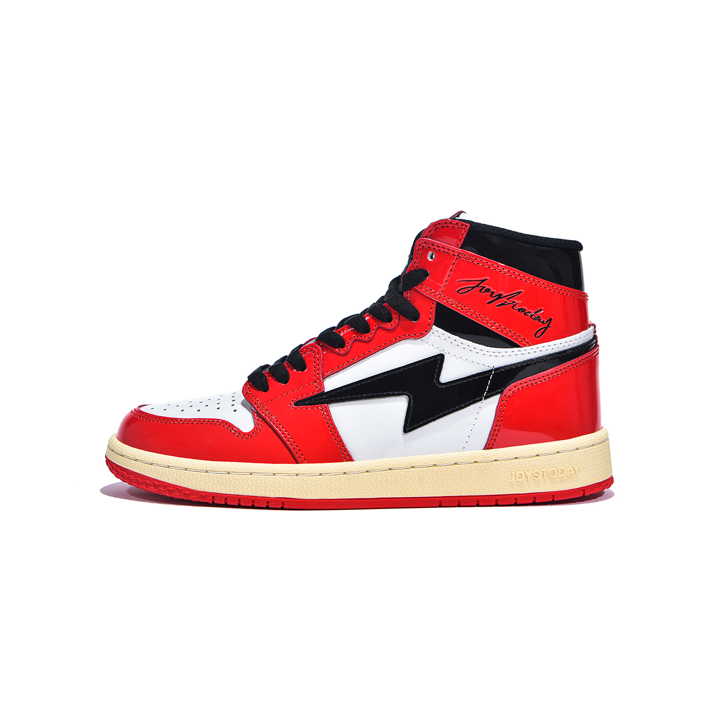 Air JOYSTODAY 1 Retro High Top Red/White/Black Sneakers Patent Leather Men