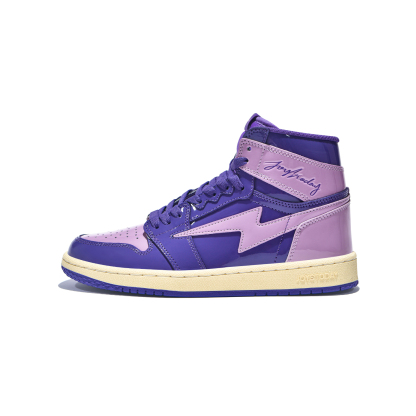 AIR JOYSTODAY Retro Sport High Top Purple Sneakers Patent Leather Men