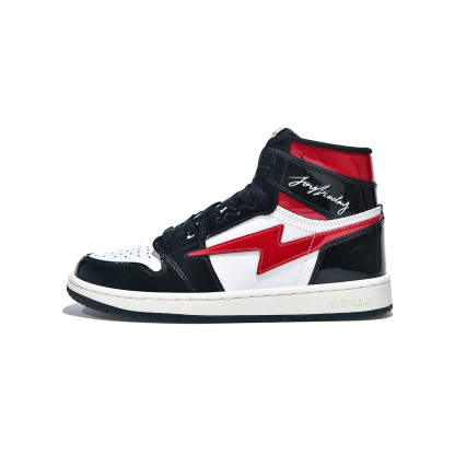 AIR JOYSTODAY Retro High Top Red/White/Black Sneakers Patent Leather Women