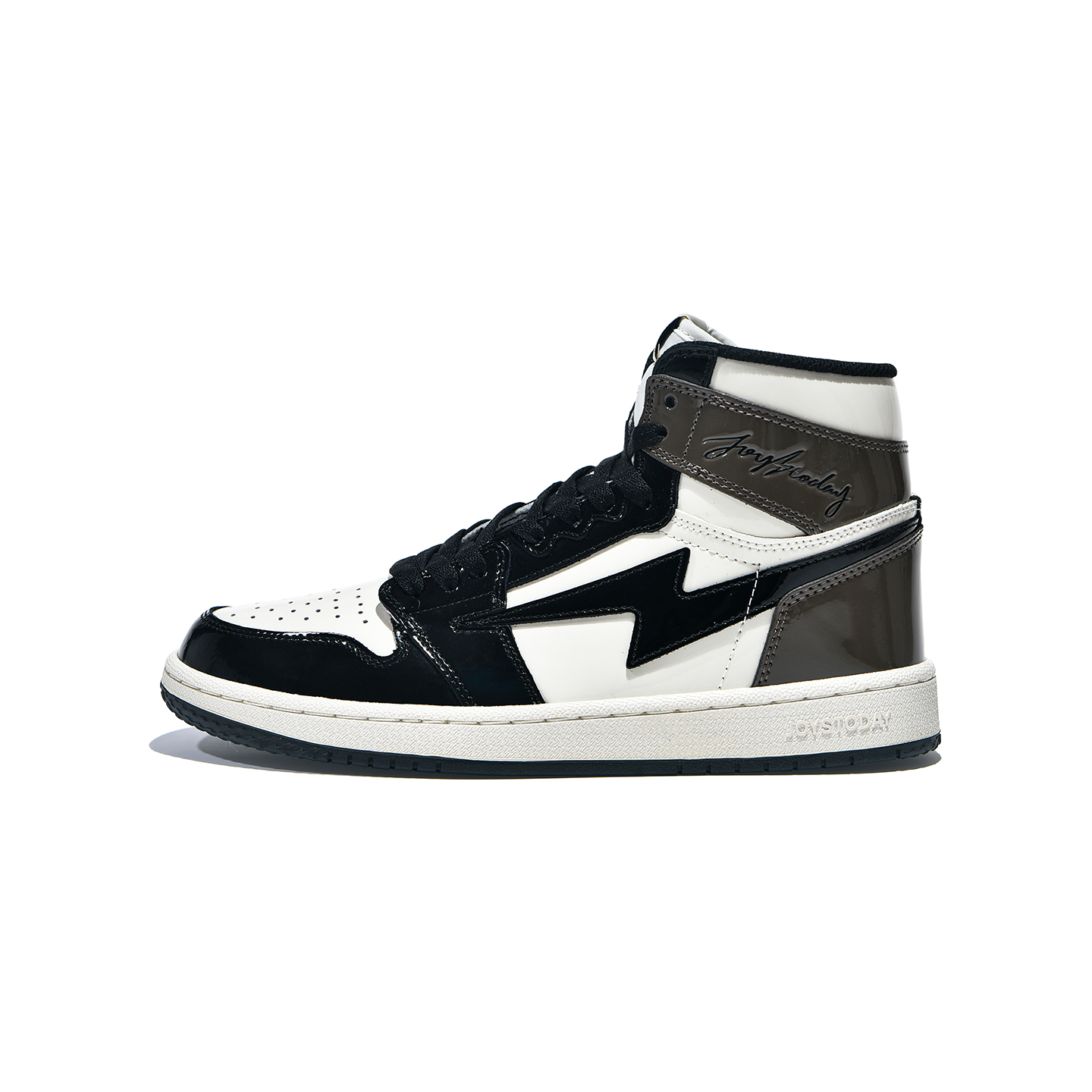 AIR JOYSTODAY Retro High White/Black/Brown Sneakers Patent Leather Women