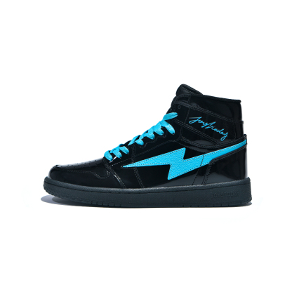 AIR JOYSTODAY Retro High Top Black/Tiffany Blue Sneakers Patent Leather Men