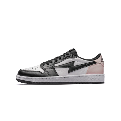 AIR JOYSTODAY Pink Black Lightning AJ1 Style Sneakers Low Top  Men