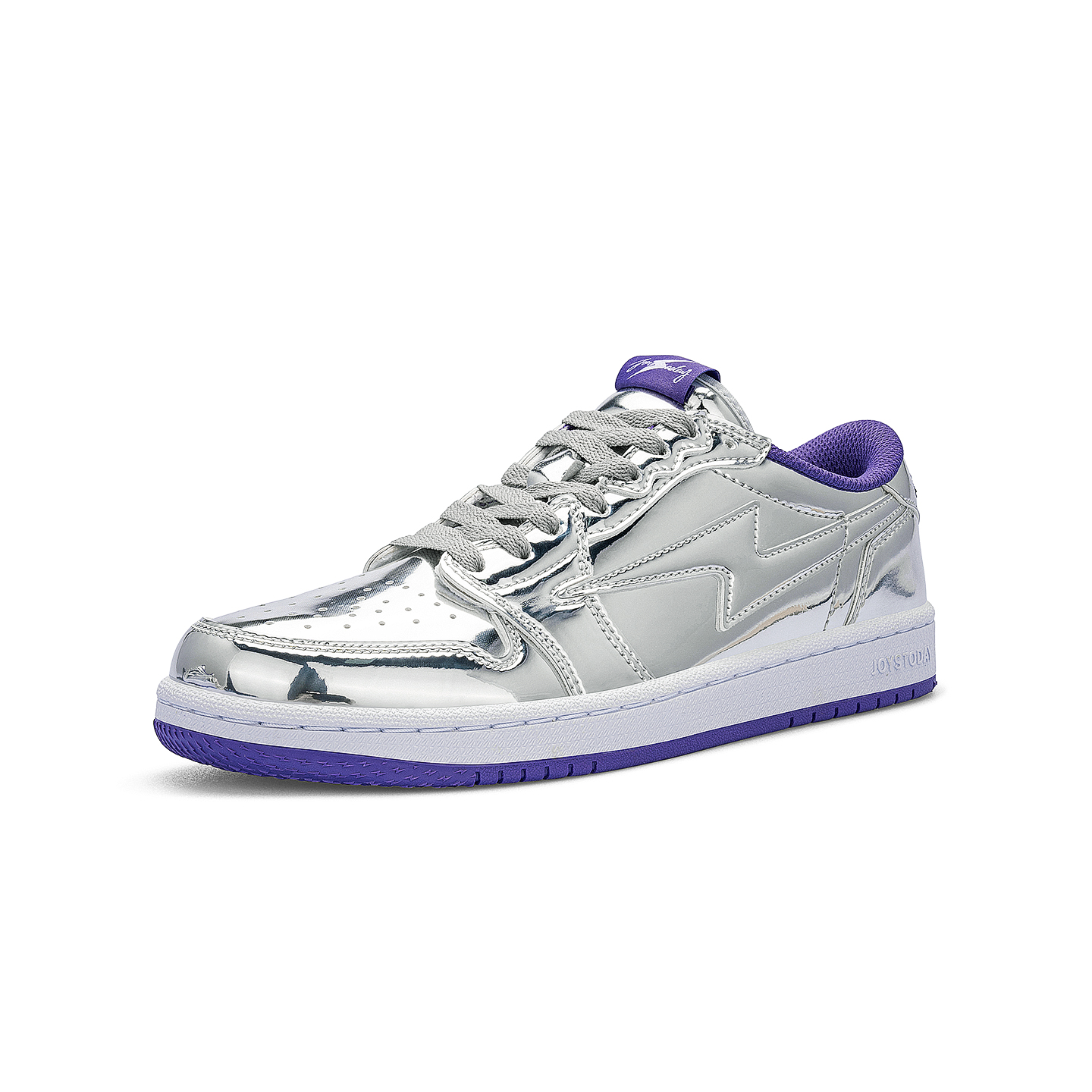 AIR JOYSTODAY Lightning AJ1 Liquid Silver Low Top Sneakers Women