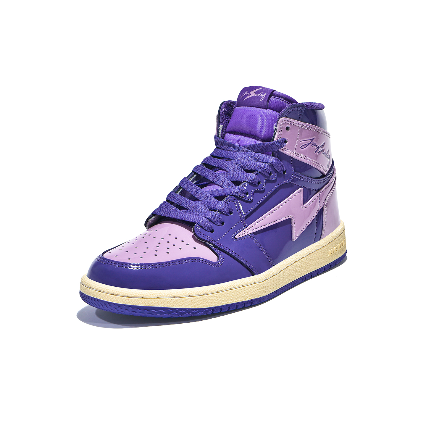 AIR JOYSTODAY Retro Sport High Top Purple Sneakers Patent Leather Men