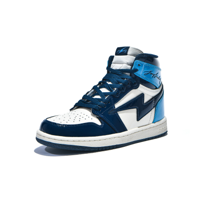 AIR JOYSTODAY Retro High Top Blue/White/Obsidian Sneakers Patent Leather Women