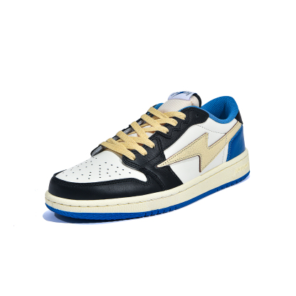 AIR JOYSTODAY Retro Low Top White/Black/Blue/Beige Smooth Leather Sneakers Women