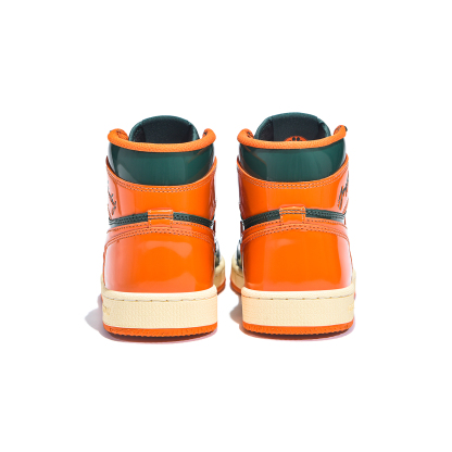 Air JOYSTODAY 1 Retro High Top Green/Orange Sneakers Patent Leather Men