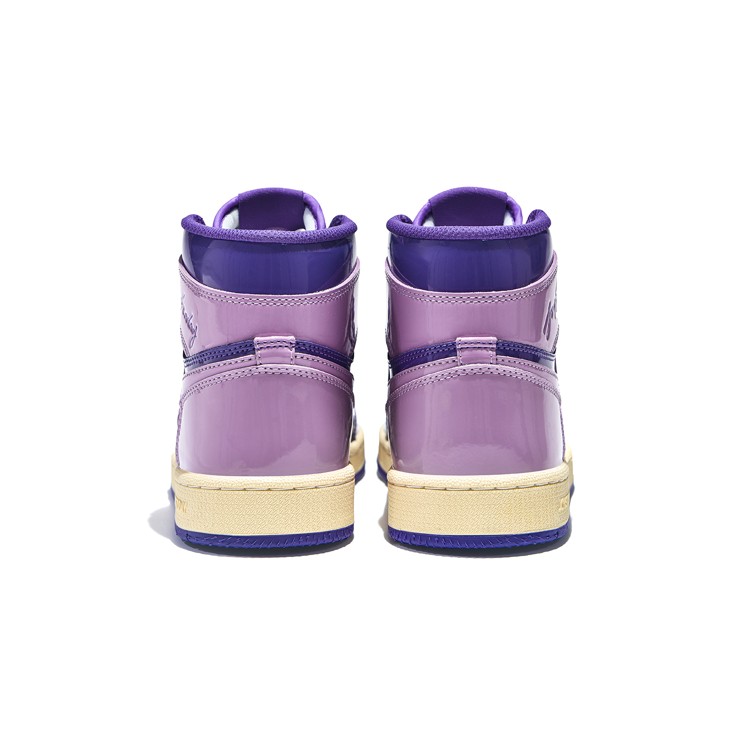 AIR JOYSTODAY Retro Sport High Top Purple Sneakers Patent Leather Men