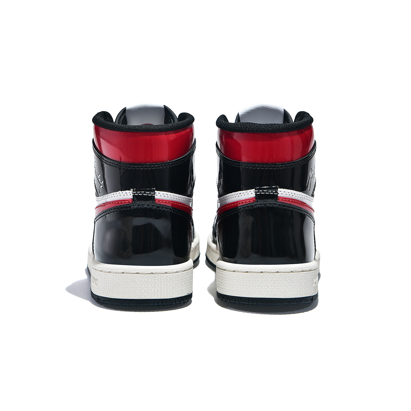 AIR JOYSTODAY Retro High Top Red/White/Black Sneakers Patent Leather Women
