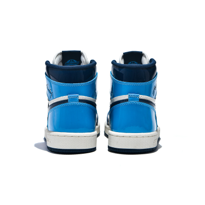 AIR JOYSTODAY Retro High Top Blue/White/Obsidian Sneakers Patent Leather Women