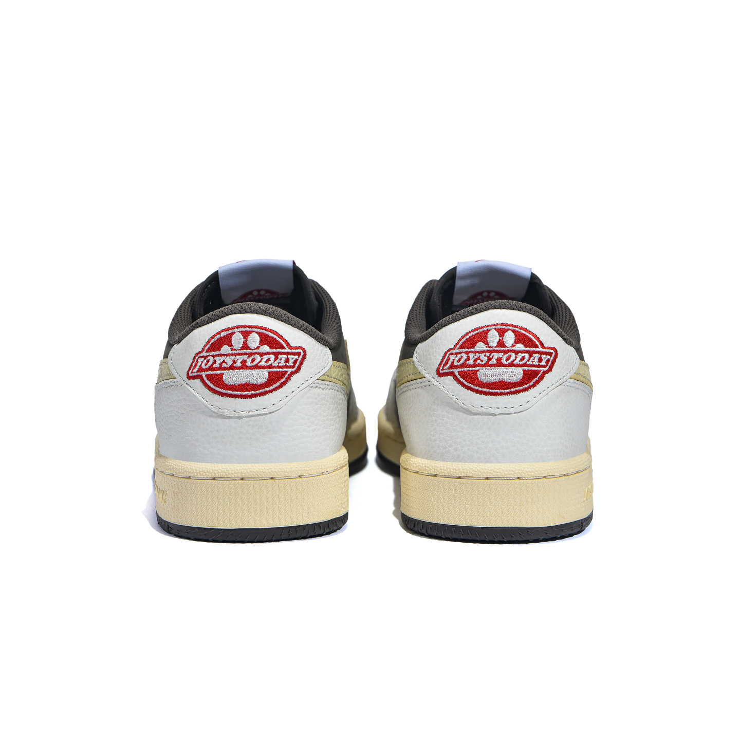 AIR JOYSTODAY Retro Low Top White/Beige/Brown Smooth Leather Sneakers Women