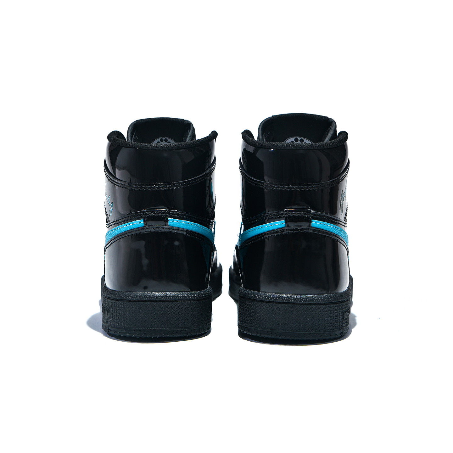AIR JOYSTODAY Retro High Top Black/Tiffany Blue Sneakers Patent Leather Men