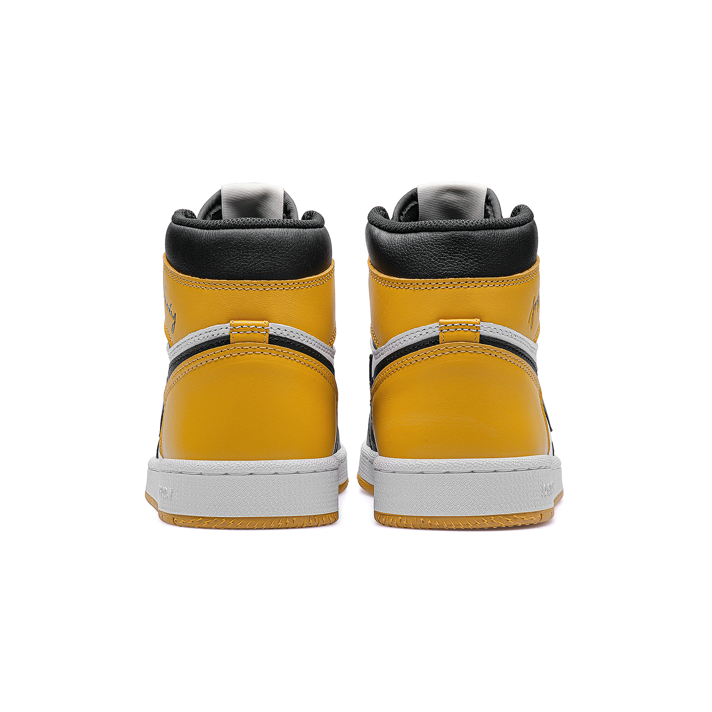 AIR JOYSTODAY Lightning AJ1 Black Yellow Taxi High Top First Layer Cowhide Sneakers Men