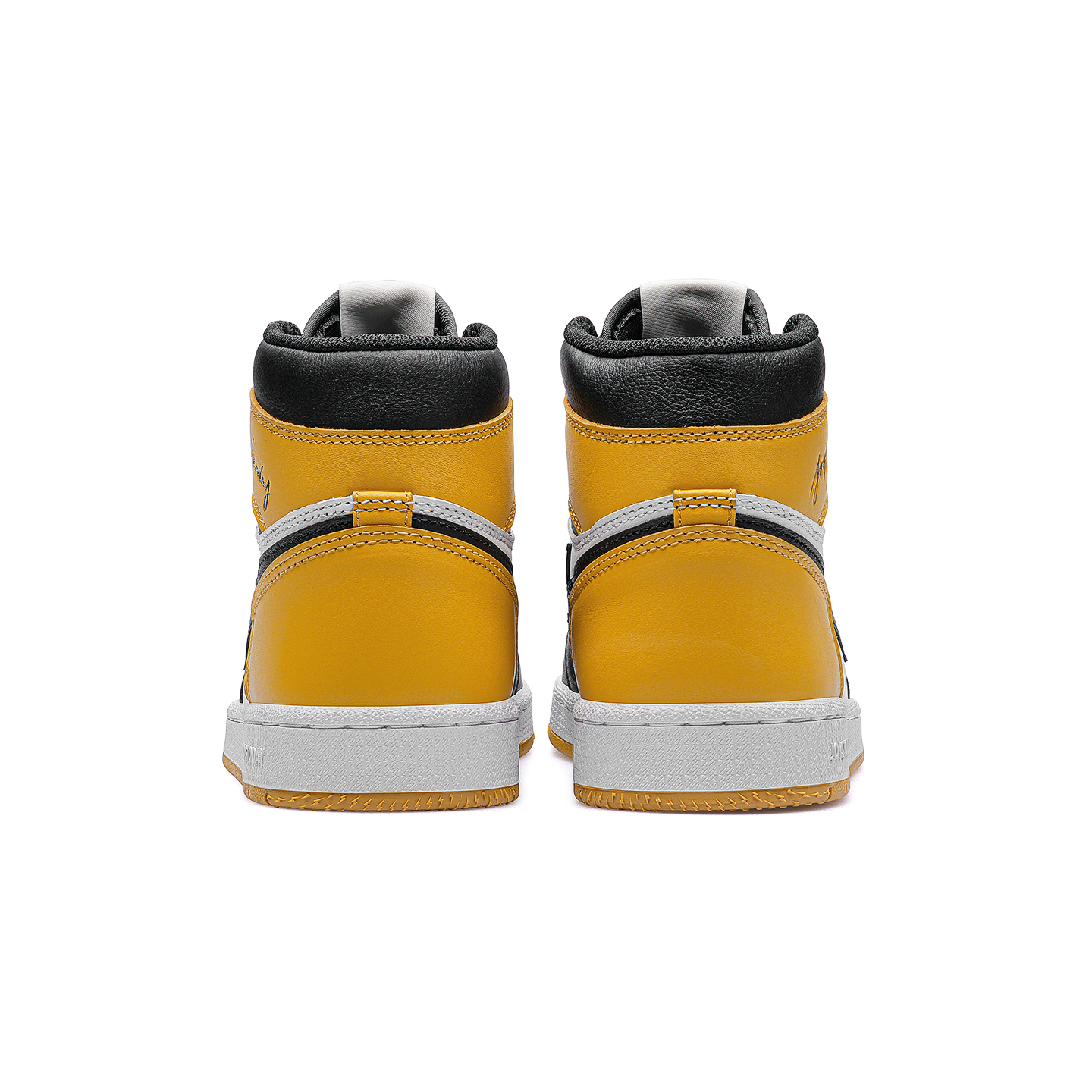 AIR JOYSTODAY Lightning AJ1 Black Yellow Taxi High Top First Layer Cowhide Sneakers Men