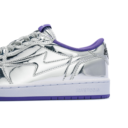 AIR JOYSTODAY Lightning AJ1 Liquid Silver Low Top Sneakers Women