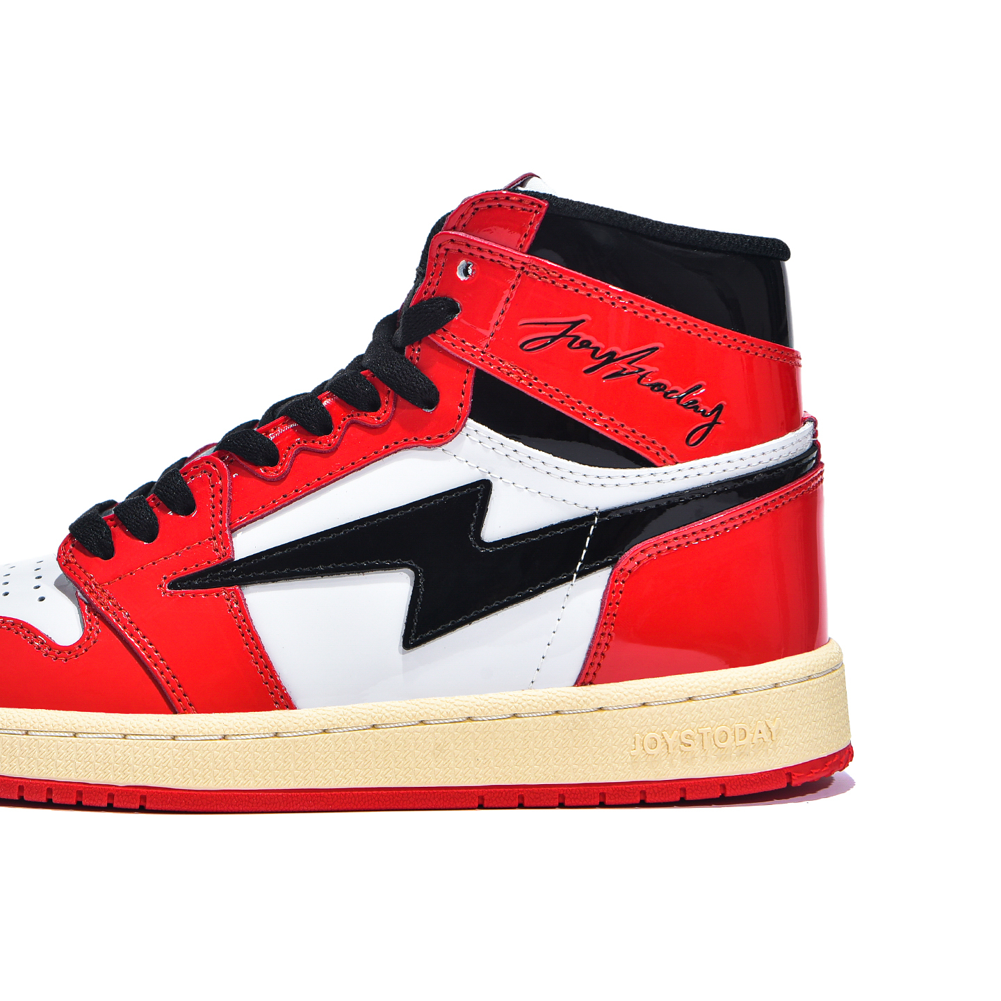 Air JOYSTODAY 1 Retro High Top Red/White/Black Sneakers Patent Leather Men